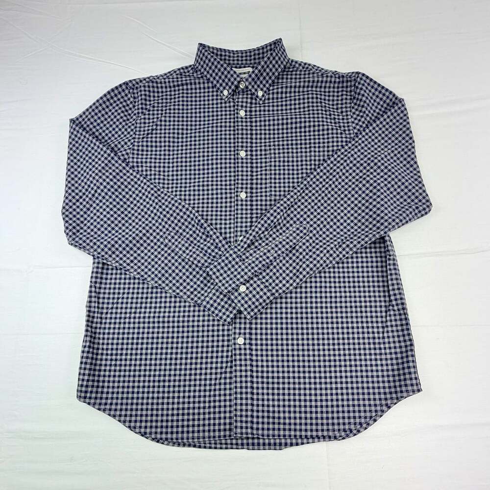 Old Navy The Classic Shirt Size L Blue Gingham Plaid Button Down
